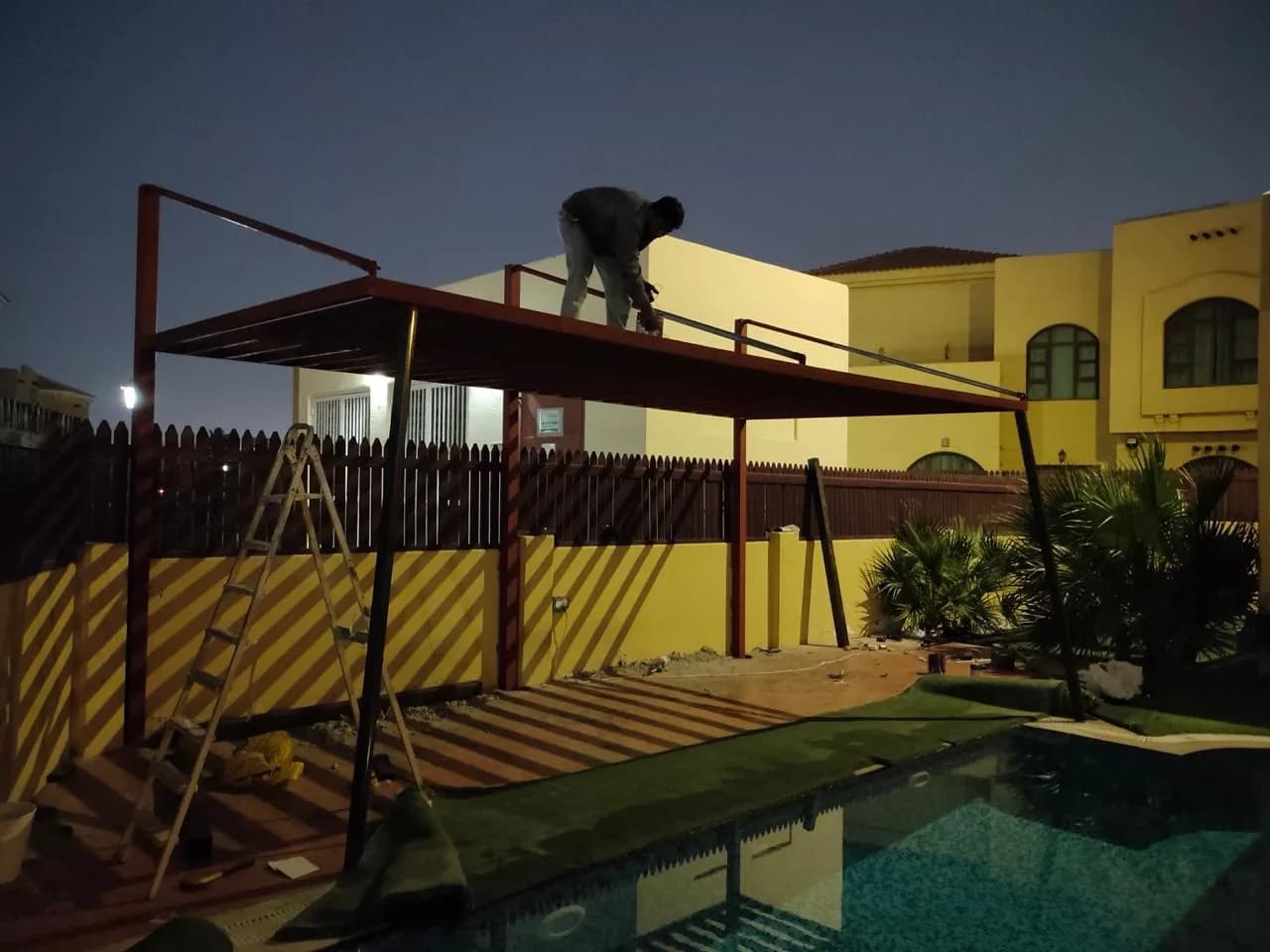 Pergola & Artificial Grass in Khalifa City — Photo 1