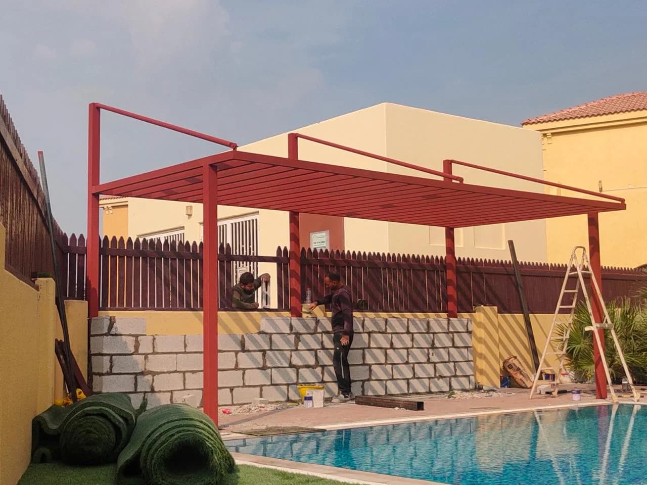 Pergola & Artificial Grass in Khalifa City — Photo 5